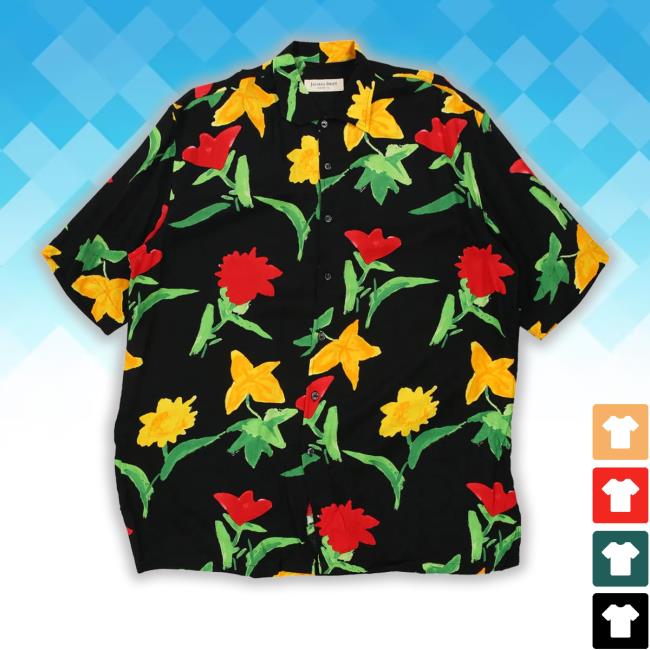 Thrifted Merch Jacques Britt Floral Hawaiian Shirt