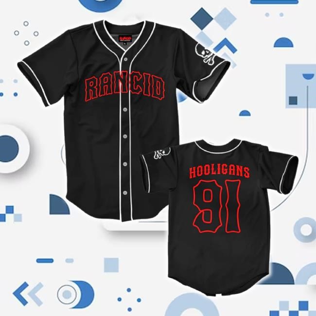 Original Hooligans 91 Baseball Jersey t-shirt, hoodie, tank top, sweater and long sleeve t-shirt (Black) Rancid Shop Merch Store