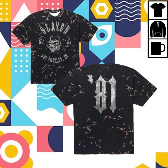 Slayer Merch Slayer 81 Black Marble T-Shirt Tye