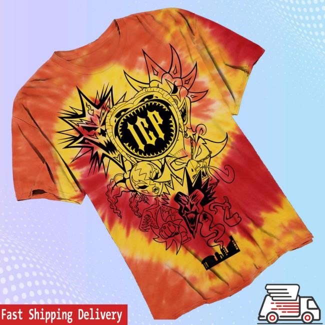 Insane Clown Posse Merch Shop Store 2Nd 6 Jokers Orange Twist Dye Hoodie, Sweatshirt