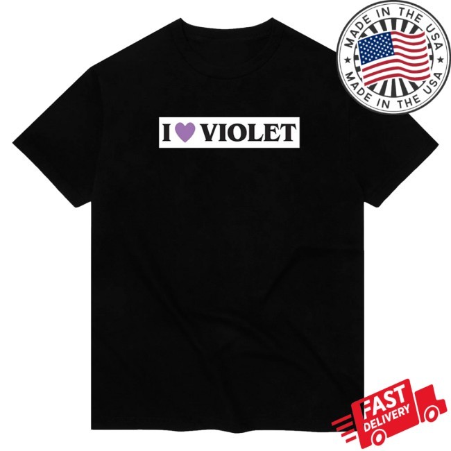 Lo-Fi Store Merch I Love Violet Crewneck Sweatshirt Black