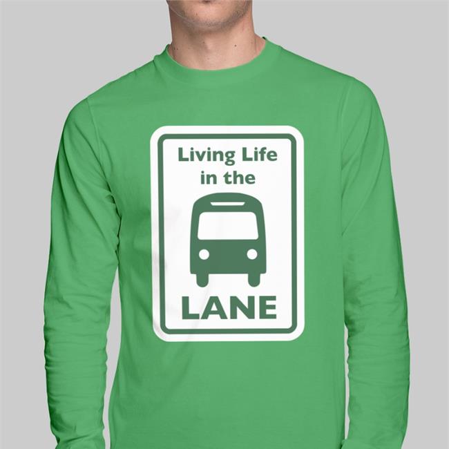 Vitally Trivial Living Life In The Lane Tee Shirt Green