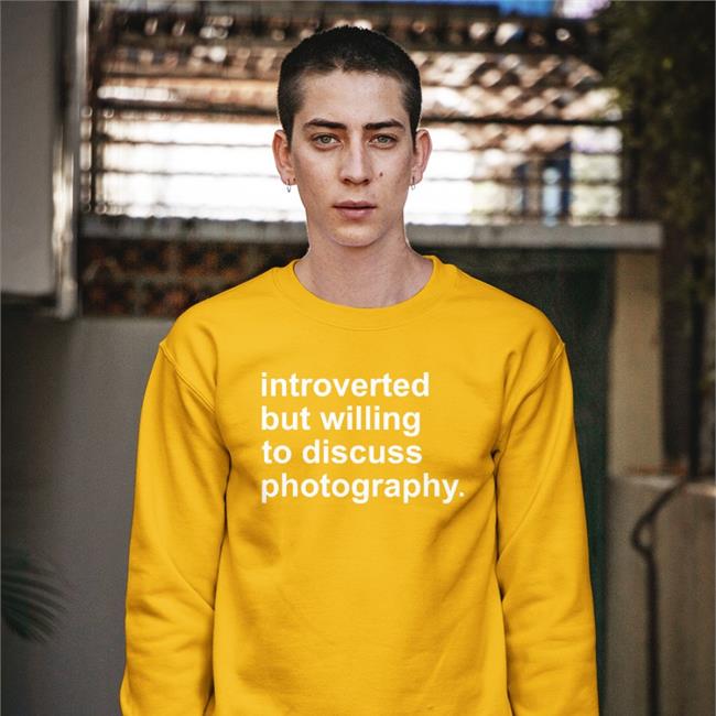 CleoFOtoSwaG Black Introverted But Willing To Discuss Photography Shirt