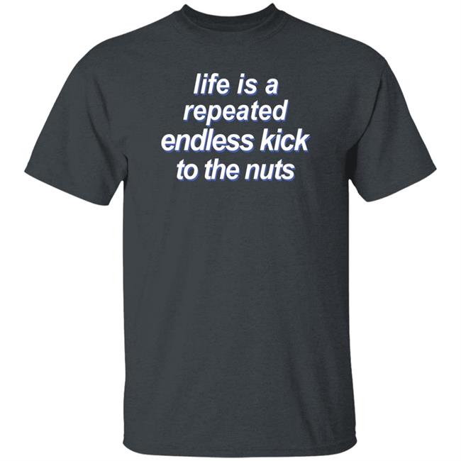 Shirts That Go Hard Life Is A Repeated Endless Kick To The Nuts Shirt