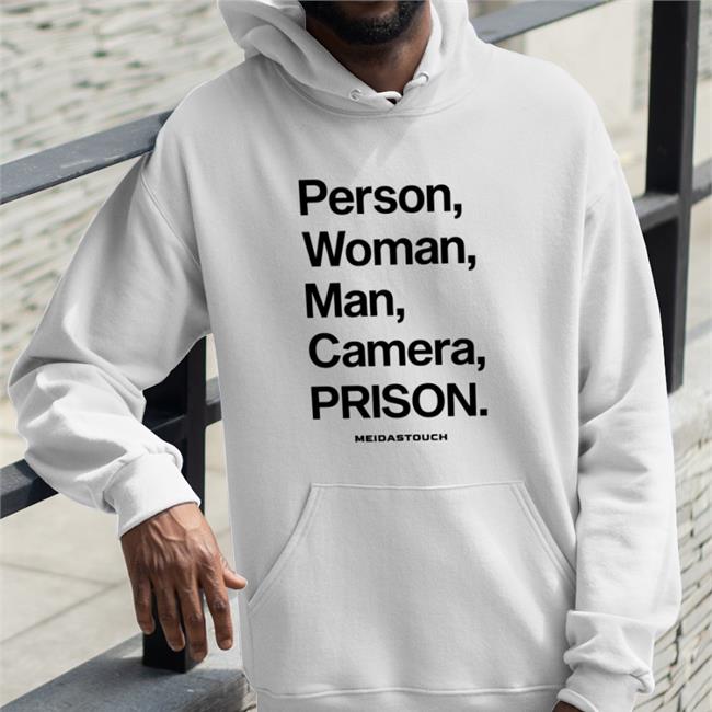 Person, Woman, Man, Camera, Prison Shirt White Meidastouch Merch