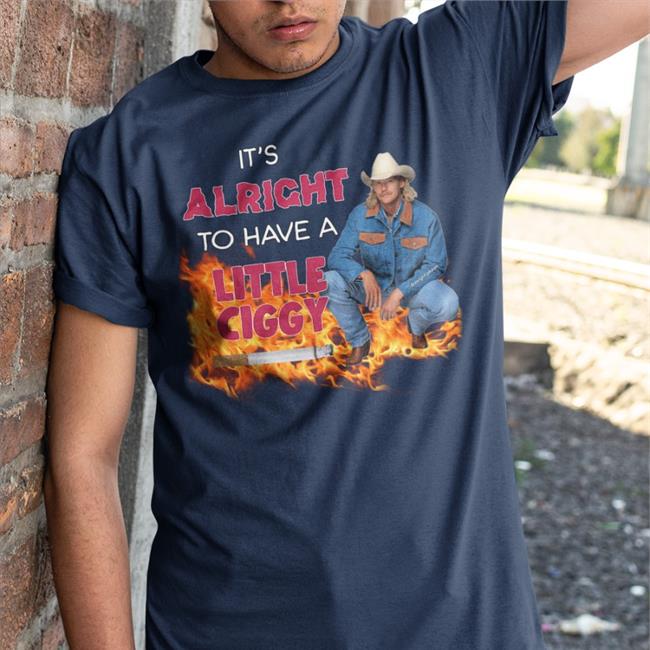 Dj Rodeo Starr It's Alright To Have A Little Ciggy Tee Shirt Black