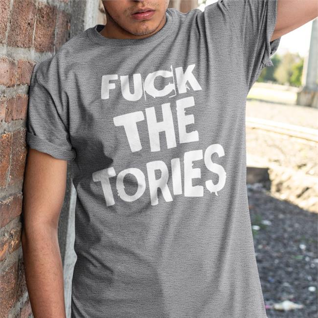 Fuck The Tories Black Tee Shirt The Irish Tea Sock For Pm