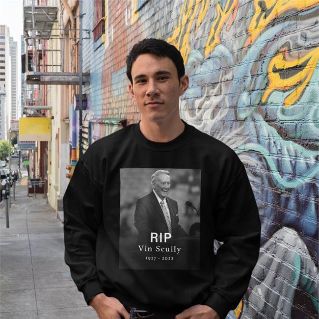 Fox Sports: Mlb Rip Vin Scully 1927 2022 Hooded Sweatshirt The Dodgers