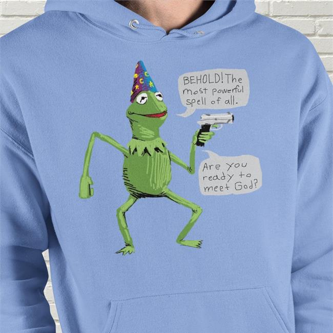 Wizard Kermit With Gun Behold The Most Powerful Spell Of All Shirt Shirts That Go Hard