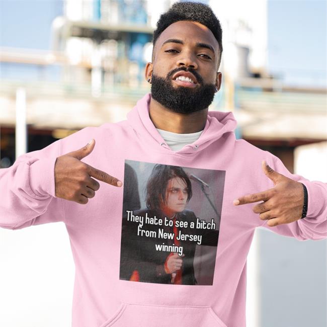 Jstamannotahero They Hate To See A Bitch From New Jersey Winning Hoodie White