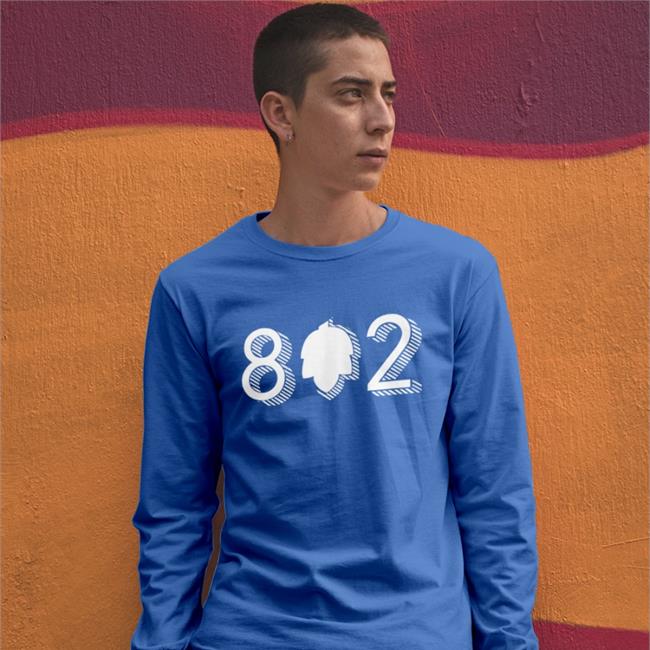 Vermont Beer 802 Long Sleeve Tee Shirt Love Vermont Beer