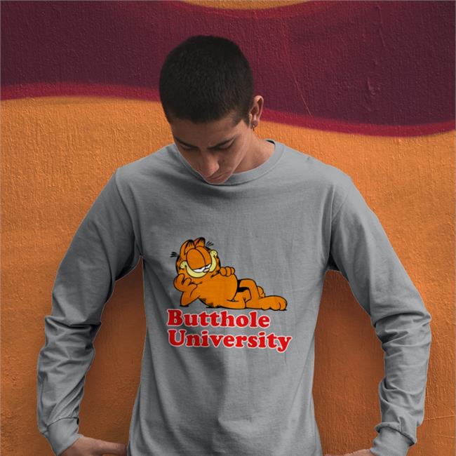 Butthole University Long Sleeve Tee Shirt Garfield