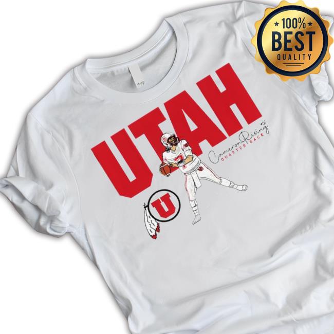 Cameron Rising No 7 Utah Utes Football Logo Caricature Signature T Shirt