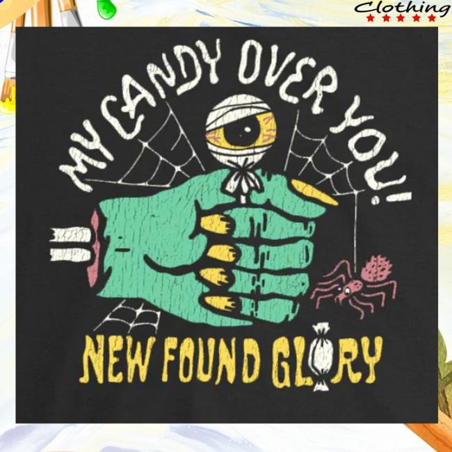 Official New Found Glory Stuff Merch My Candy Over You T-Shirt (Black) Hooded Sweatshirt