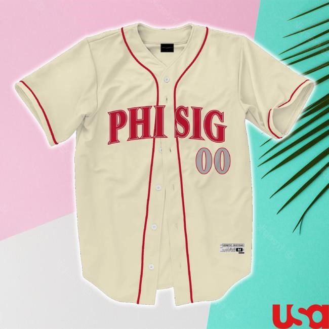 Original Phi Sigma Kappa - Cream Baseball Jersey Sweater Kinetic Society Shop Merch Store