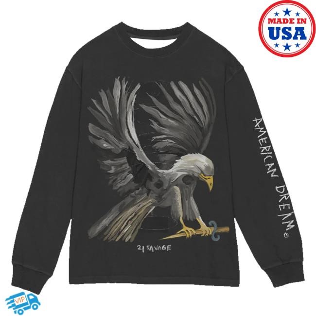 Trending 21 Savage Merch Store Eagle Long Sleeve Crewneck Sweatshirt