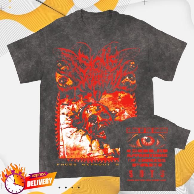 Signs Of The Swarm Faces Without Names Mineral Wash T Shirts