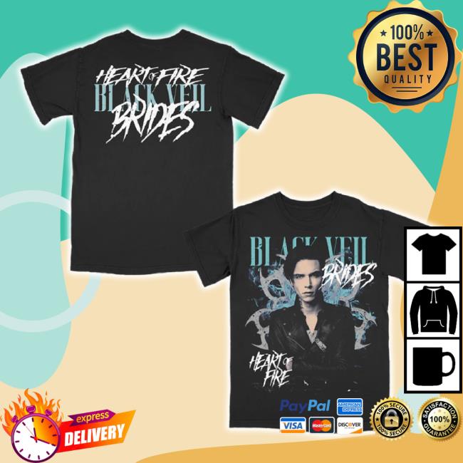 Original Black Veil Brides Merch Store Heart Of Fire T-Shirt Blackveilbrides Shop