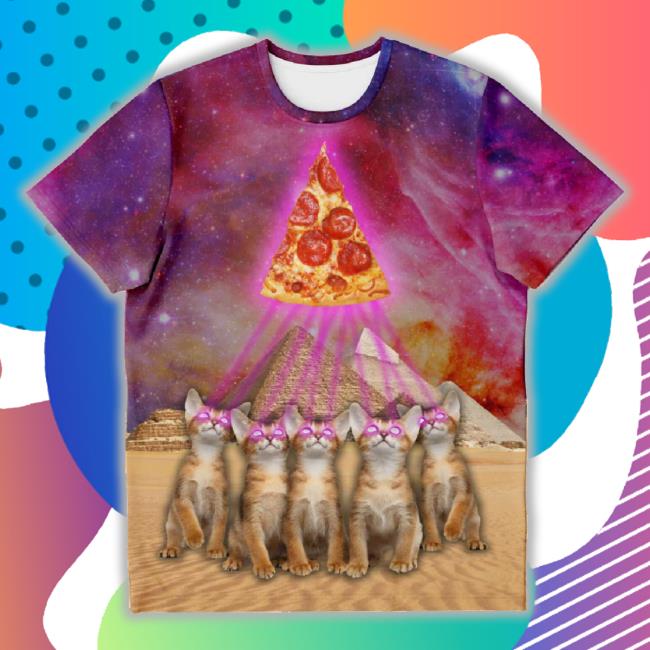 The Great Pyramid Of Pizza 3D Tee Shirt