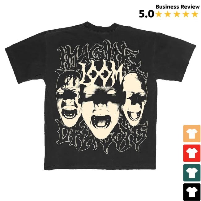 Imagine Dragons Music Merch Store Loom 3 Faces Black Crewneck Sweatshirt