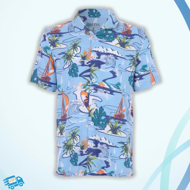 Peacocks Merch Older Boy Turquoise Hawaiian Hoodie