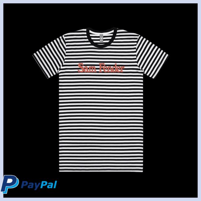 Official Samfender Merch Sam Fender Stripey Hooded Sweatshirt Sam Fender Shop