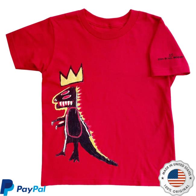 Official The Brant Foundation x Rome Pays Off Jean-Michel Basquiat Pez Dinosaur New Shirt Red BrantFoundation