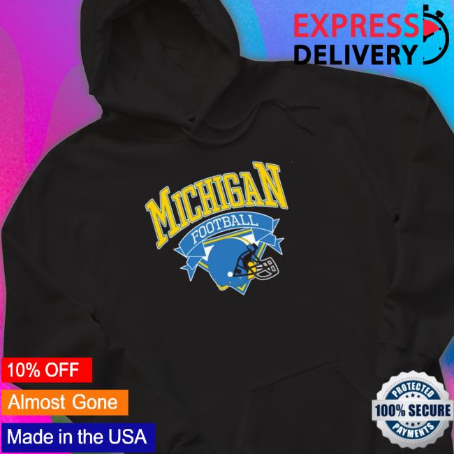 Michigan Football Helmet Vintage Logo Hooded Sweatshirt
