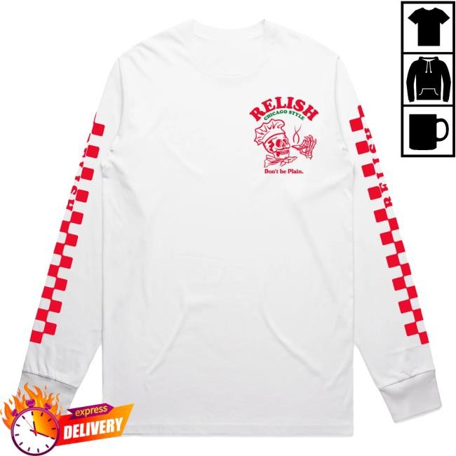 Official Relish Brand Merch Chicago Pizza Deep Dish Or Tavern Style Garment Dyed Long Sleeve Hoodie