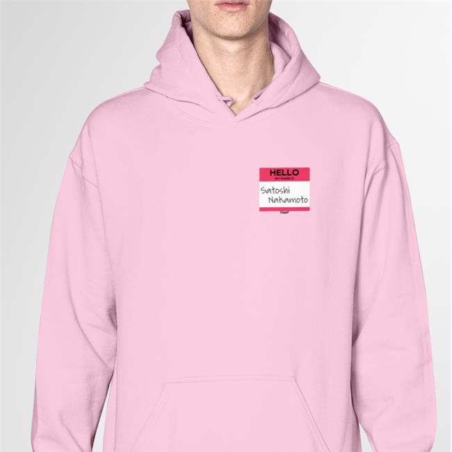 Fomo21 Merch Hello My Name Is Satoshi Nakamoto Hoodie Isabella