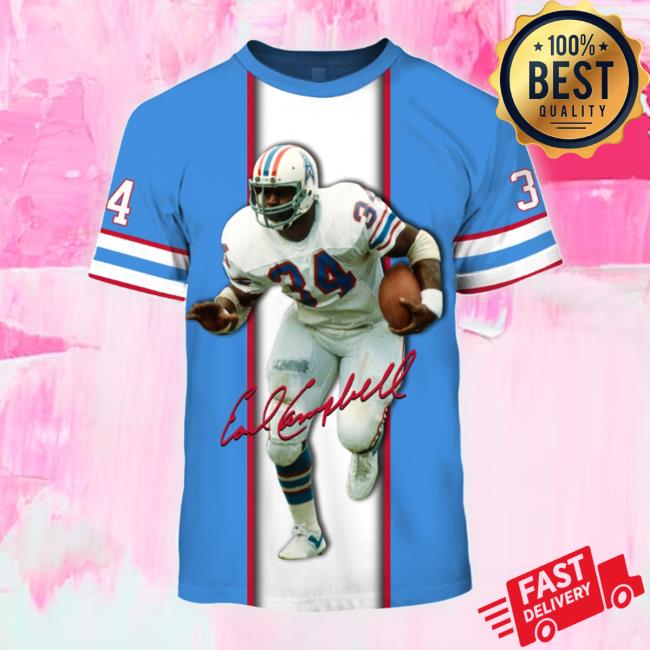 Earl Campbell Houston Oilers #34 Running Back Limited Edition 3D All Over Printed Shirts For Men & Women Shirts