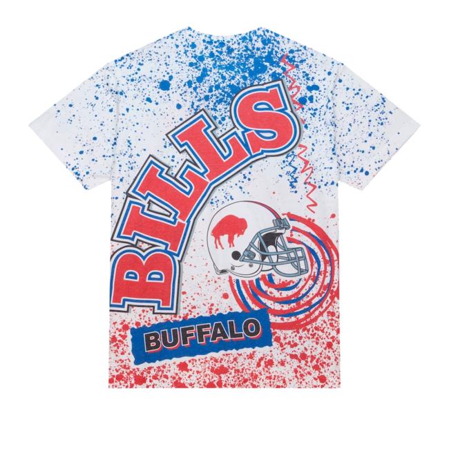 Official Mitchell & Ness Buffalo Bills White Team Burst Sublimated Hoodie Sweatshirt Official Mitchell & Ness Buffalo Bills White Team Burst Sublimated Long Sleeve T Shirt