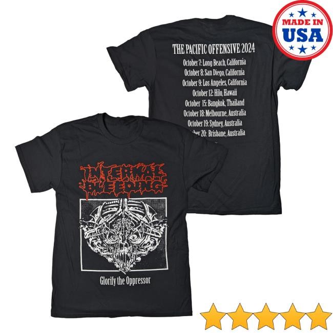 Night Shift Merch Internal Bleeding Glorify The Oppressor 2024 Tour t-shirt, hoodie, tank top, sweater and long sleeve t-shirt