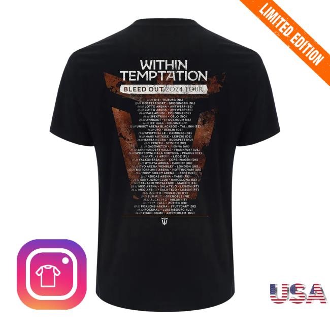 Within Temptation Merch Store Bleed Out Album Tour Shirts