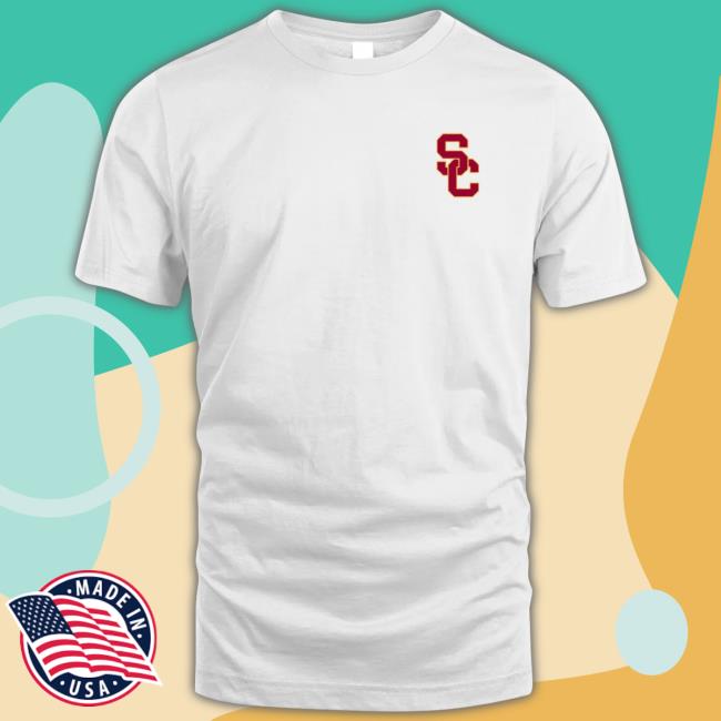 Usc Trojans Men’S Vineyard Vines White In La Helmet Whale Tee Shirt