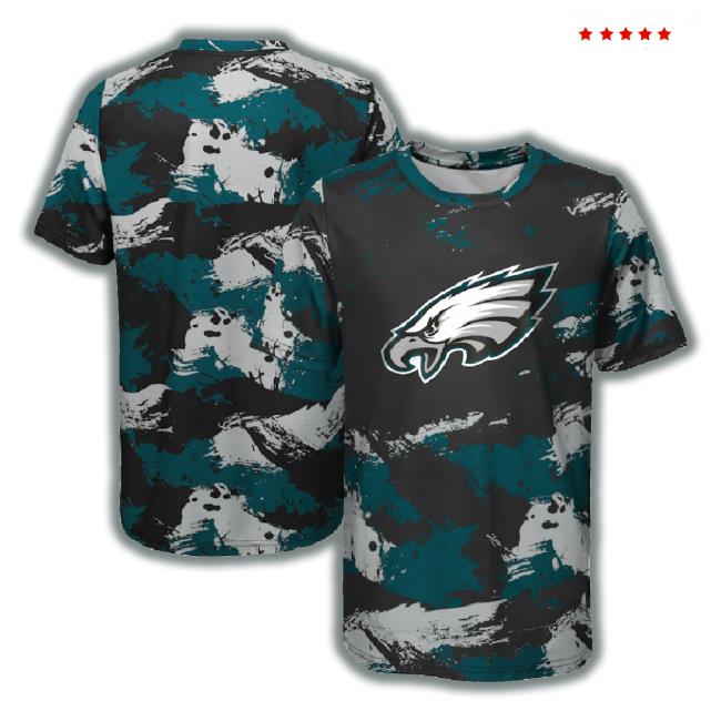 Youth Black/Midnight Green Philadelphia Eagles Cross Pattern Shirts