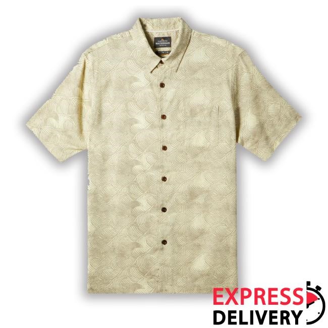 Hicsurf Merch Quiksilver Waterman High Tide Woven Cream Shirts