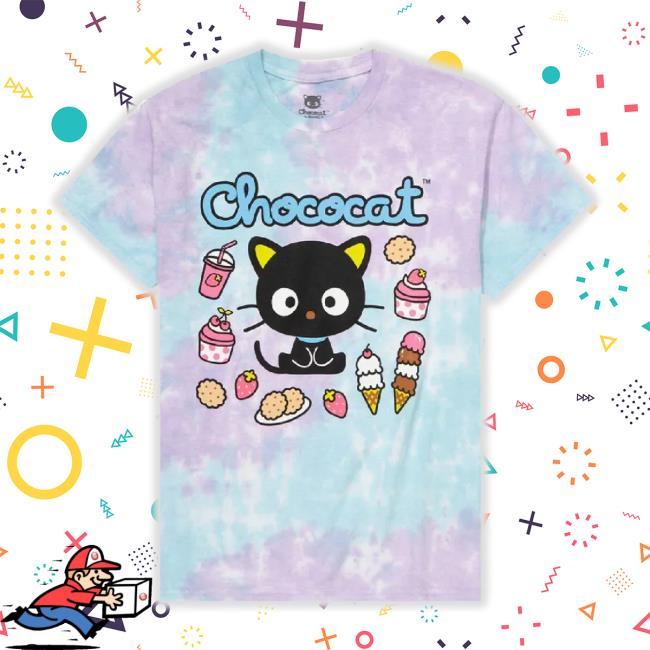 Original Chococat Desserts Tie-Dye Boyfriend Fit Girls Unisex Sweatshirt