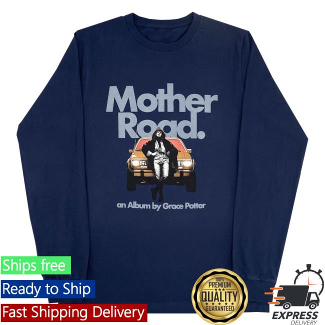 Official Hello Merch Store Grace Potter Mother Road Navy Blue Long Sleeve T-Shirt Hellomerch Gracepotter