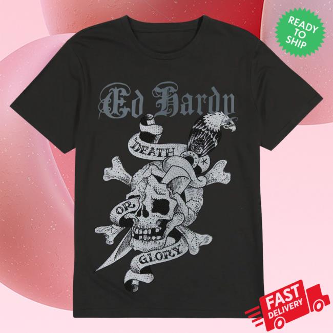 Official Ed Hardy Merch Store Rhinestone Dg Skull Top Shirt EdHardy Apparel Clothing Shop
