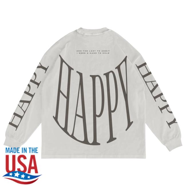 Official Nathan John Feuerstein Nf Merch Store Cement "Happy" Long Sleeve Shirt 2023 Nf Real Music Shop