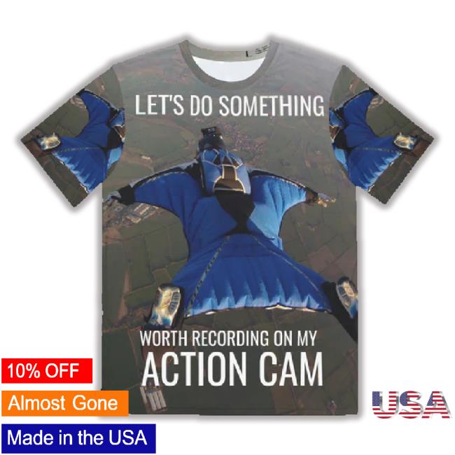 Parachute Action Cam T-Shirt, Men's Polyester 3D New Shirt