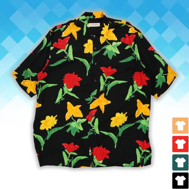 Thrifted Merch Jacques Britt Floral Hawaiian Hooded Sweatshirt
