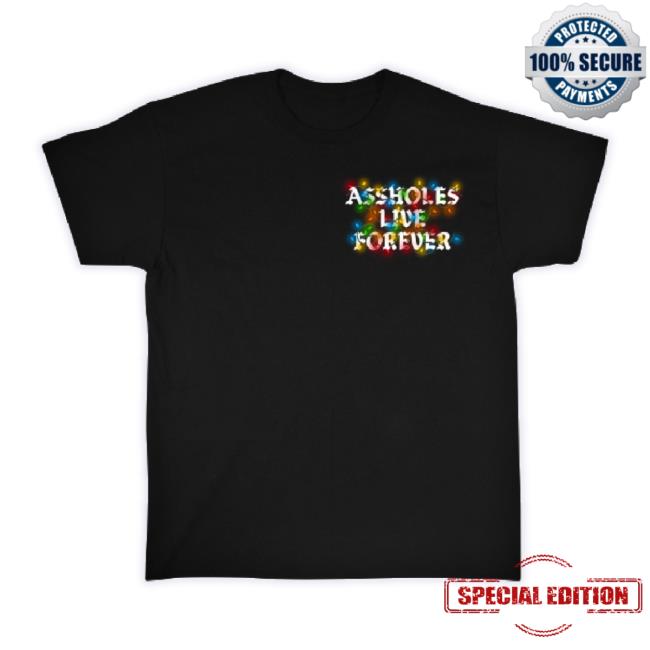 Official Lindafinegold Merch Store Assholes Live Forever Alf Xmas Lights Black Shirts Lindafinegold Shop