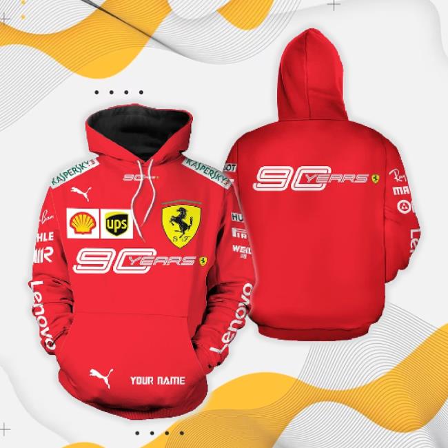 Personalized 90 Years 3D Shirt Gift, 3D Hoodie Sweatshirt Ferrari F1 Style