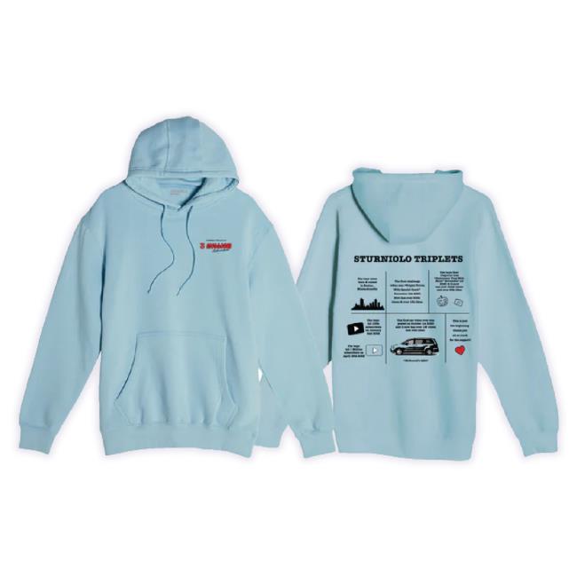Official Sturniolo Clothing Merch Store 3 Million New Shirt - Light Blue Sturnioloclothing Shop