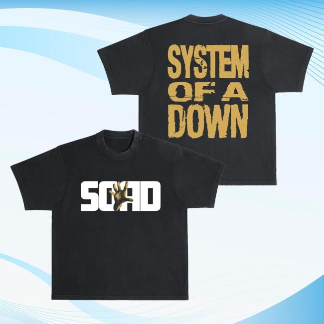 System Of A Down Merch Shop Official Gold Hand Hoodie