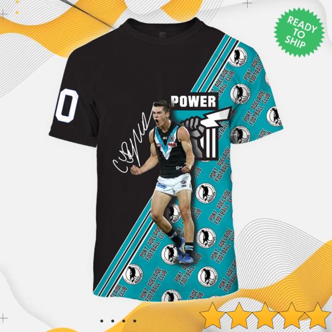 Official Connor Rozee #20 Port Adelaide Football Club Limited Edition 3D All Over Printed Long Sleeve T Shirt