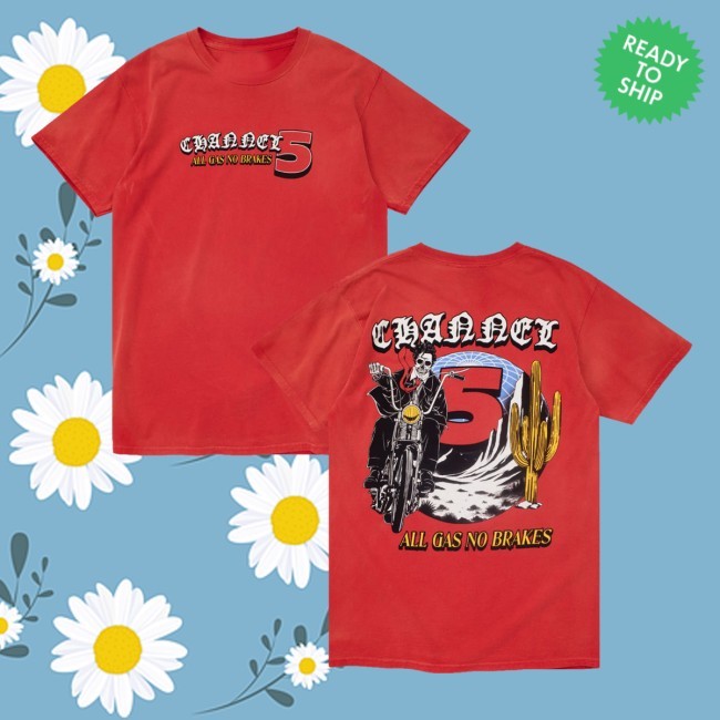 All Gas Red Sun-Faded T-Shirt