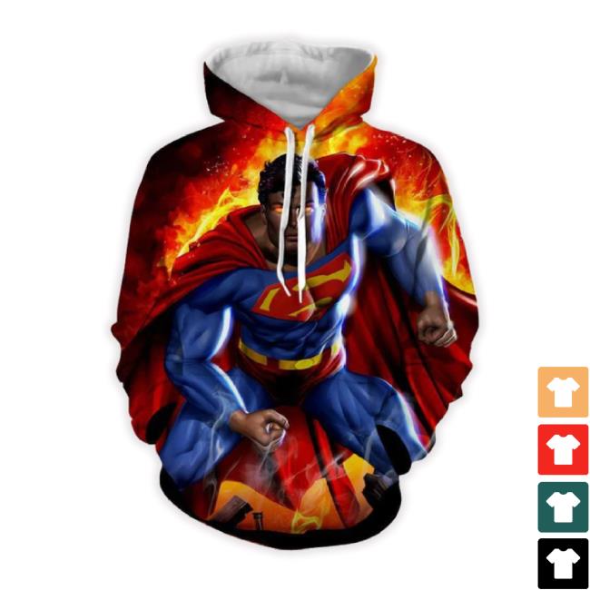 Super Man On Fire 3D T-Shirt Impressive Gift For Men And Women